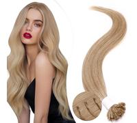 Elailite Extension Cheratina Capelli Veri 1 Grammo Biondi, 25 Ciocche 100% Human Hair Indiani 35cm 20g #27 Biondo Scuro