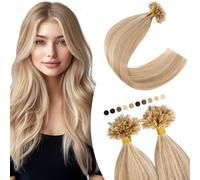 Elailite Extension Cheratina Capelli Veri #12/#613 Marrone Chiaro/Biondo Chiarissimo, 50cm 100g Keratina Human Hair Indiani 200 Ciocche