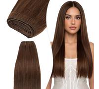 Elailite Extension Matassa Capelli Veri Tessitura Una Ciocca Unprocessed Brazilian Virgin Human Hair Lisci 100g 65cm #4 Marrone Cioccolato