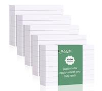 ELAKIRI 1200 Flashcards A8 A Righe, Carta Spessa 150g/M², Bianca,Le Flash Card Da 5,2 X 7,4 Cm Possono Essere Utilizzate Per Vocabolario E Appunti Inglesi,Utilizzabili Anche In Uffici, Scuole