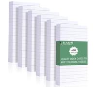 ELAKIRI 400 Flashcards A6 A Righe, Carta Spessa 150g/M², Bianca,Le Flash Card Da 10.5 X 14.8 Cm Possono Essere Utilizzate Per Vocabolario E Appunti Inglesi,Utilizzabili Anche In Uffici, Scuole
