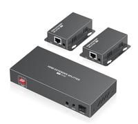 Elalight 4K 1x2 HDMI Extender Splitter su cavo Ethernet CAT5/6/7 40,5 m | Estendere 1 sorgente HDMI a 2 display | Fino a 70 m | Controllo IR, EDID, HDMI Loop Out | Chiesa/Sala conferenze/Segnaletica