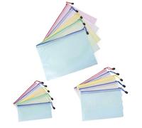 Elalove Set di 15 buste con cerniera A4/A5/A6, semi-trasparenti, 5 colori resistenti all'acqua, organizzazione ufficio/viaggio (3 dimensioni)