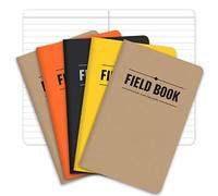 Elan Publishing Company, Field Notebook/Pocket Journal - 8,9 x 14 cm - Combinazione di Kraft, Nero, Arancione, Giallo - Quaderno a righe - Confezione da 5