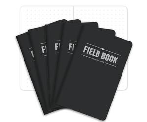 Elan Publishing Company Field Notebook/Pocket Journal - 8,9 x 14 cm - Nero - Dot Graph Memo Book - Confezione da 5