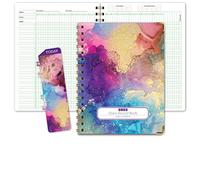 Elan Publishing Company Libro per insegnanti di classe per 9-10 settimane, 35 studenti, 21,6 x 28 cm, include segnalibro, grafici per sedute, fogli di classificazione perforati (marmo oro arcobaleno)