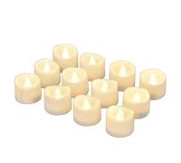 eLander Candele a LED senza fiamma con timer, modalità automatica: 6 ore accese e 18 ore spente, 3,2 x 3,6 cm, 12 pezzi, bianco caldo