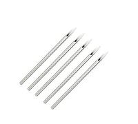 Elandy, aghi da piercing, ideali per bucare orecchie, corpo, naso, ombelico e capezzoli, in confezione da 5, ogni ago è confezionato singolarmente 12G Silver