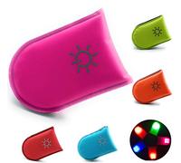 ELANOX Clip LED per alta visibilità per tutte le attività all'aria aperta e per zaino per bambini, borsa sportiva, ecc. (rosa)
