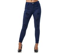 Elara Jeans da Donna Vita Alta Distrutti Chunkyrayan MEL0275-1 Navy-38