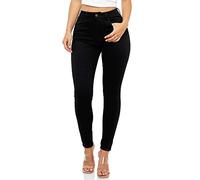 Elara Jeans Donna Vita Alta Effetto Push Up Chunkyrayan EL12 Schwarz 44 (2XL)