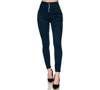 Elara Jeans Elasticizzati Donna Skinny a Vita Alta Chunkyrayan EL60-1 Dunkelblau-42 (XL)
