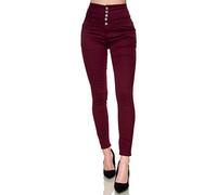 Elara Jeans Elasticizzati Donna Skinny a Vita Alta Chunkyrayan EL60-5 Wine-56 (8XL)