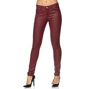 Elara Pantaloni Donna Similpelle Effetto Push Up Chunkyrayan Rosso E621 2 Red 44 (2XL)