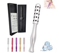 Elarique Face Roller, Elarique Glow Sculpting - Beauty Roller, Facelift Pro Rollers, Uplifting Facial Massaging Beauty Tool, Germanium Stones Face Tool, For Up Lifting And Skin Care (Silver)
