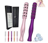 Elarique Face Roller, Elarique Glow Sculpting - Beauty Roller, Facelift Pro Rollers, Uplifting Facial Massaging Beauty Tool, Germanium Stones Face Tool, For Up Lifting And Skin Care (Pink+Purple)