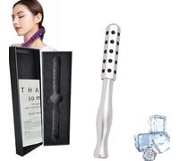 Elarique Glow Sculpting Face Roller - Germanium Stone Beauty Roller for Facelift & Uplift Massage, Cooling Facial Tool with Ergonomic Handle, Portable for Skincare & Sculpting (White)
