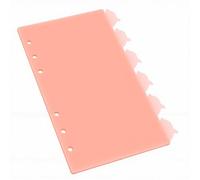 Elarvlo Divisori A6 a Fogli Mobili con Design Dolphin Index (Rosa) | Materiale plastico durevole, resistente all\'acqua, comode linguette estraibili, compatibile con raccoglitori standard a 20