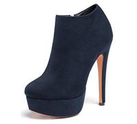 ELASHELASHE Stivaletti Donna con Tacco 5.6" Stivaletti Tacco Alto Cerniera Scarpe con Plateau Marina EU37
