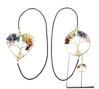 Elastic Bookmark - 2-Piece Vintage Tree Page Holder, Durable High-Density Alloy Build, Integrated Crystal-Embedded Structural System, Reading Hardware, Efficient Planner Notebook Review Utility