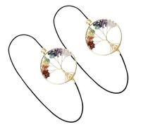 Elastic Bookmark - Vintage Tree Design Page Holder | 2 Piece Crystal Bead Book Separator, Metal and Rubber Band Bookmark for Reading Planners, Notebooks and Purse Organization