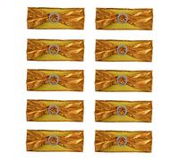 Elastic Chair Bands for Wedding Decorations | 10Pcs Stretch Sashes & Bows | Spandex with Water Protection for Banquet/Party/Hotel | Reusable Hand Wash Only (Gold)