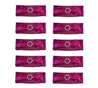 Elastic Chair Bands for Wedding Decorations | 10Pcs Stretch Sashes & Bows | Spandex with Water Protection for Banquet/Party/Hotel | Reusable Hand Wash Only (Rose Red)