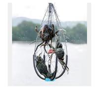 Elastic Collapsible Crab Trap 50/60 cm, Underwater Automatic Shrinkage Fishing Net Cage, Steel Wire Portable Fish Shrimp Lobster Catcher for Carp Fishing Saltwater Freshwater (Sall Mesh, 50 cm)