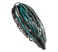 Elastic Dread Ponytail, Boho Dreadlock Hair Extension, One-Minute Install Boho Hair with Beads & Charms for Music Festivals & Everyday Wear(A)