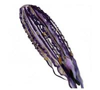 Elastic Dread Ponytail, Boho Dreadlock Hair Extension, One-Minute Install Boho Hair with Beads & Charms for Music Festivals & Everyday Wear(H)