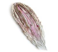 Elastic Dread Ponytail, Boho Dreadlock Hair Extension, One-Minute Install Boho Hair with Beads & Charms for Music Festivals & Everyday Wear(D)