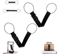 Elastic Fastening Belt for Luggage, Nylon Backpack Luggage Straps for Suitcases, Adjustable Luggage Bag Fixing Strap Clamping Strap, Travel Bag Luggage Elastic Rope Binding Strap (Black 2Pcs)
