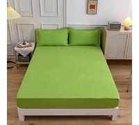 Elastic Lenzuolo sotto Coprimaterasso Tinta Unita, Chickw11 100% Poliestere Materiale per Lenzuolo profondità 27cm - Letto Singolo Doppio - Vari Stile (180x200x27cm,Verde)