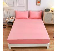 Elastic Lenzuolo sotto Coprimaterasso Tinta Unita, Chickw11 100% Poliestere Materiale per Lenzuolo profondità 27cm - Letto Singolo Doppio - Vari Stile (90x200x27cm,Rosa)