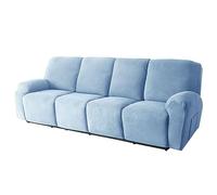 Elastic Recliner Chair Cover 10 pezzi Set, Soft Fabric, 4-Seater, Pet & Kid-Friendly, con Pocket, Sky Blue, Stretchable, Cofortable Furniture Protector