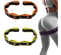 Elastic Tension Band, Numbered Resistance Bands for Working Out - 8 Segment Yoga Stretching Strap with Handles, Multi-loop Exercise Bands for Dance, Pilates & Physical Therapy (E)