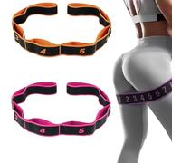 Elastic Tension Band, Numbered Resistance Bands for Working Out - 8 Segment Yoga Stretching Strap with Handles, Multi-loop Exercise Bands for Dance, Pilates & Physical Therapy (G)