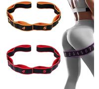 Elastic Tension Band, Numbered Resistance Bands for Working Out - 8 Segment Yoga Stretching Strap with Handles, Multi-loop Exercise Bands for Dance, Pilates & Physical Therapy (H)