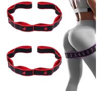 Elastic Tension Band, Numbered Resistance Bands for Working Out - 8 Segment Yoga Stretching Strap with Handles, Multi-loop Exercise Bands for Dance, Pilates & Physical Therapy (M)