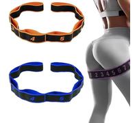 Elastic Tension Band, Numbered Resistance Bands for Working Out - 8 Segment Yoga Stretching Strap with Handles, Multi-loop Exercise Bands for Dance, Pilates & Physical Therapy (F)