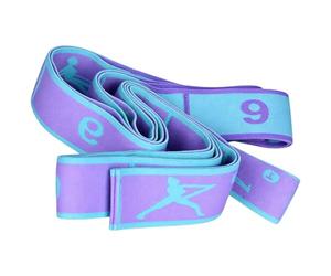 elastica per yoga - Fascia elastica di resistenza per la danza, cintura da ginnastica numerata, design con impugnatura personalizzata a dieci anelli, flessibilità più profonda, rilascio della