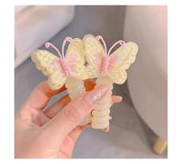 Elastici a Spirale per Capelli 2 pezzi ragazze fasce elastiche in gomma for bambini filo telefonico fascette for capelli spirale for corda for coda di cavallo accessori for(Yellow butterfly)