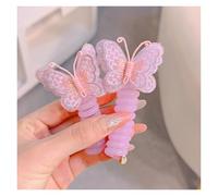 elastici a spirale per capelli 4 pezzi di filo telefonico elastico cavo telefonico fai da te supporto for coda di cavallo farfalla cravatta for capelli lisci ragazze(Purple)