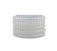 Elastici a Spirale per Capelli 5 pz/set moda opaco solido filo telefonico fascia elastica for capelli cavo a spirale smerigliato in gomma for elasticizzata(Pearlwhitesmall)