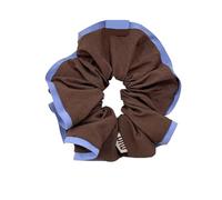 Elastici capelli 2pc Blocking Fabric Scrunchies Lace Hair Ties Elegant Ponytail Holder Sweet Elastic Bands(Brown)