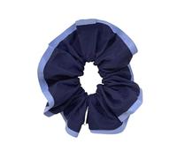 Elastici capelli 2pc Blocking Fabric Scrunchies Lace Hair Ties Elegant Ponytail Holder Sweet Elastic Bands(Deep Blue)
