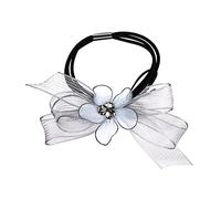 Elastici Capelli Anello Per Capelli Con Fiore In Rete Legato Con Corda Per Capelli Copricapo Accessori Per Capelli A Cavallo Scrunchies Per Capelli(White)