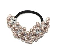 Elastici capelli con perle 2 fascette elastiche for capelli con strass for donna carina, fermagli for coda di cavallo(15)