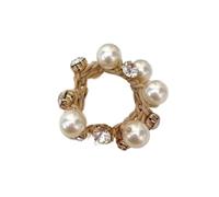 Elastici capelli con perle 2 fascette for capelli con tesa di perle for donna, elastici strass glitterati, corda stile retrò(Khaki)