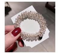 Elastici capelli con perle Ladies Pearl Multicolor Beads Hair Tie Elastic Rope Simple Metal Sheets Scrunchies Ponytail Headdress(E)
